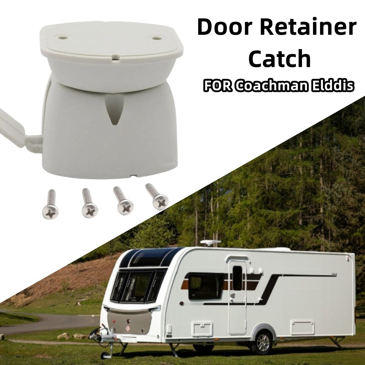 Door Retainer Catch For Coachman Elddis Caravan Motorhome White Plastic Q