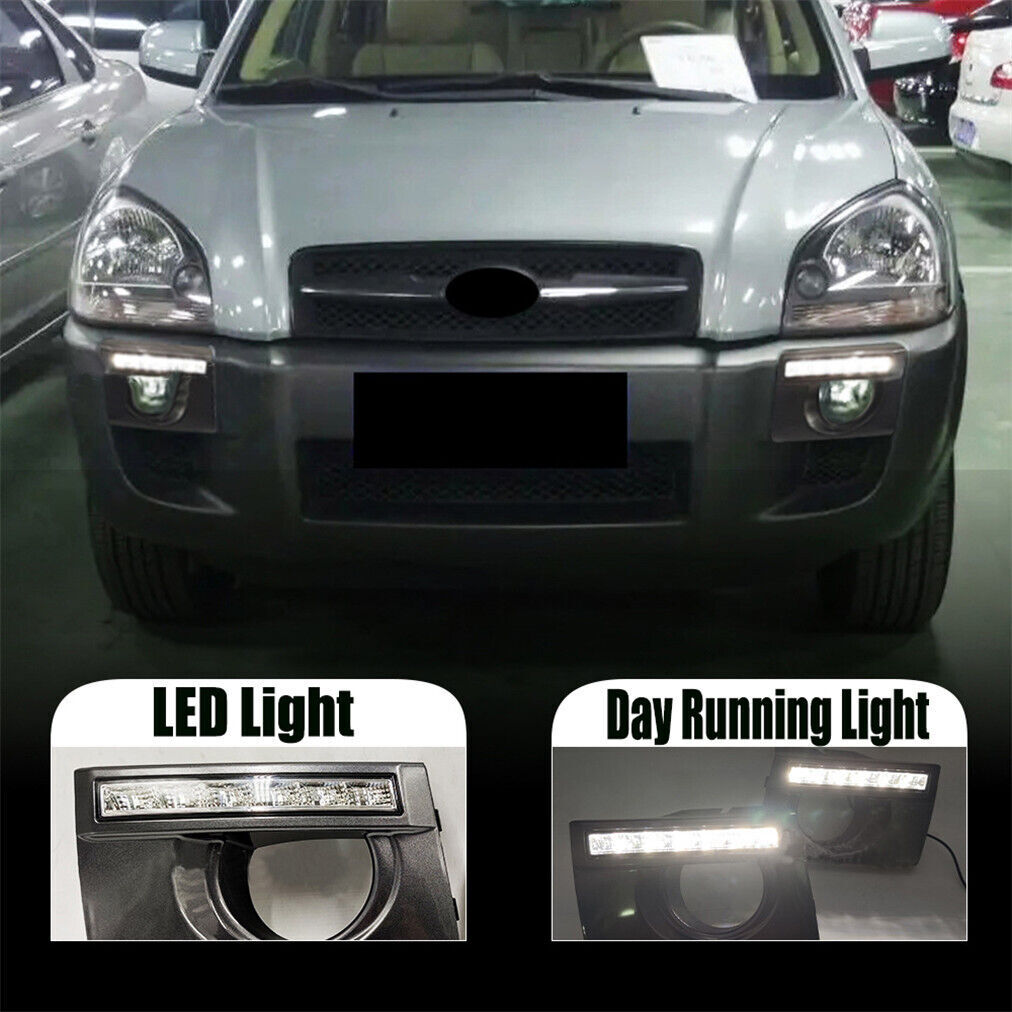 Fit for Hyundai for Tucson 2005 2006-2009 LED DRL Daytime Running Fog Light Lamps