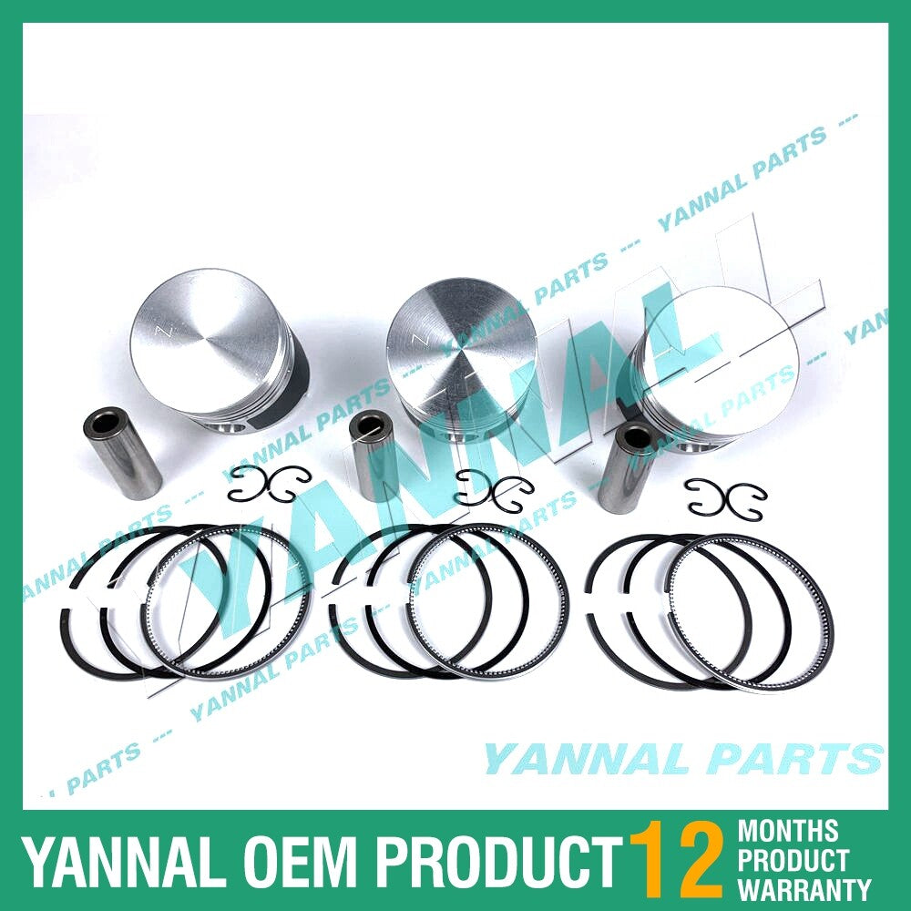 3-piece piston with piston rings + 0.5 mm for Kubota D850 engine (oversized)