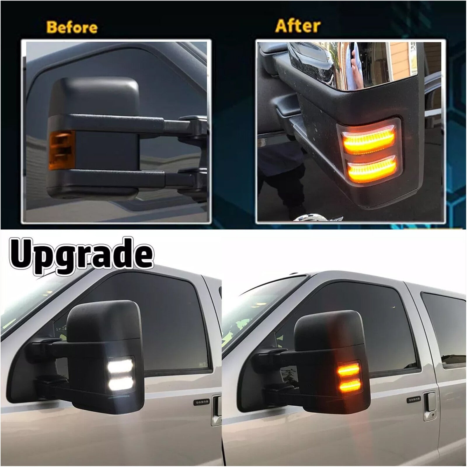 2PCS LED Side Mirror Marker LightsFor 2008-2016 for Ford F250 F350 F450 Super Duty