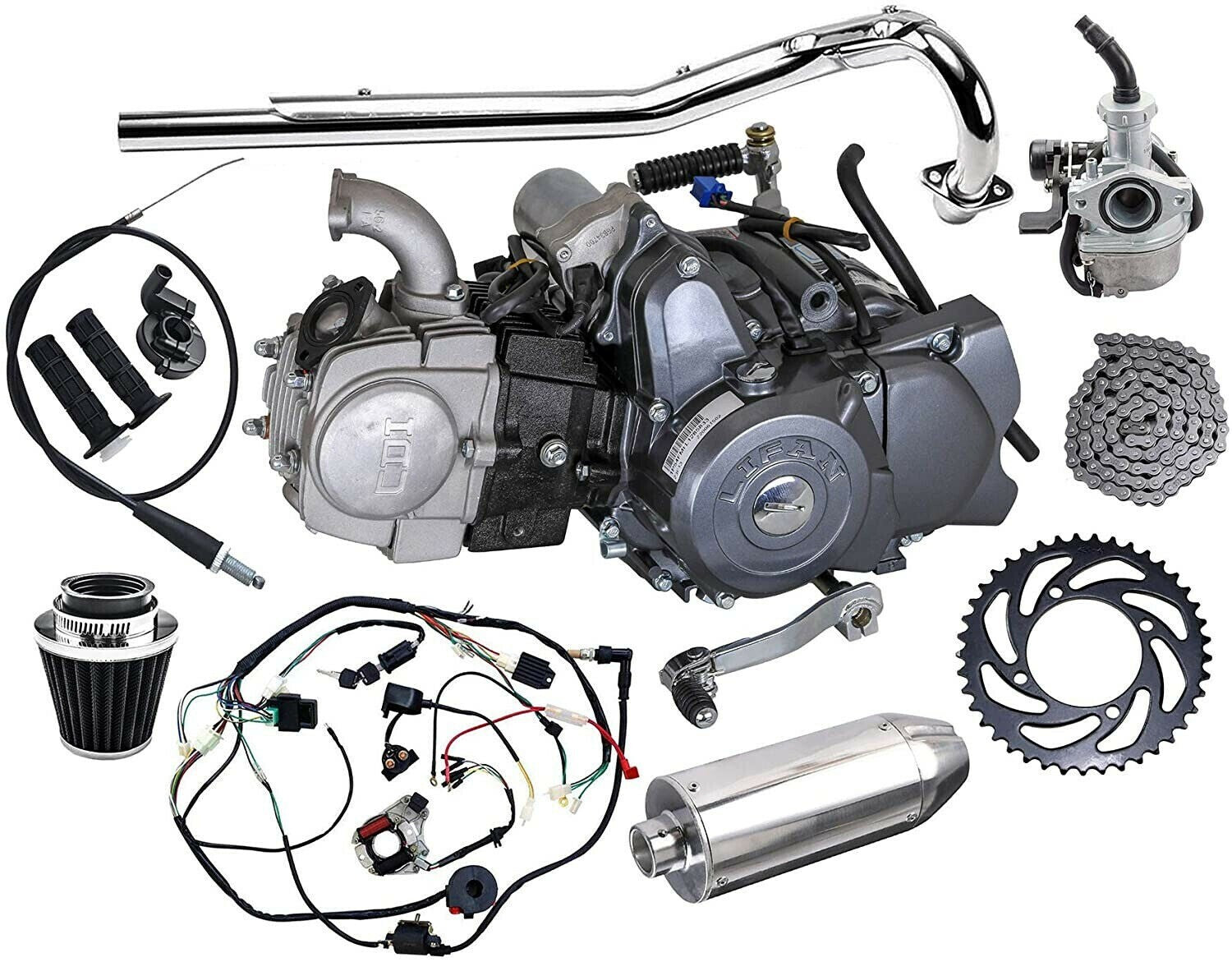 for Lifan 125cc Semi Auto Engine Motor Kit Electric Start Fo Dirt Bike 50CC 70CC 110