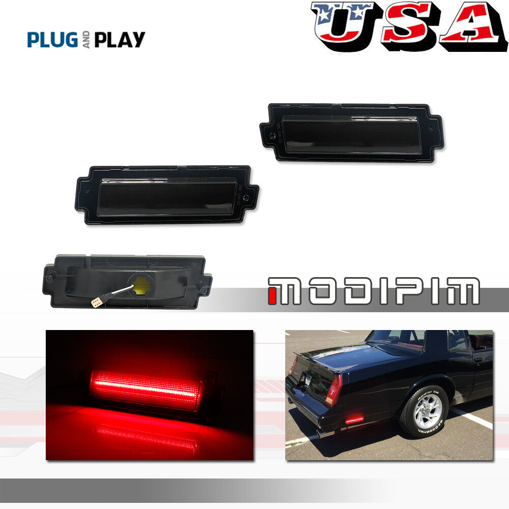 Smoked red LED rear marker lights applicable to 1981-1988 for Chevrolet Monte Carlo SS