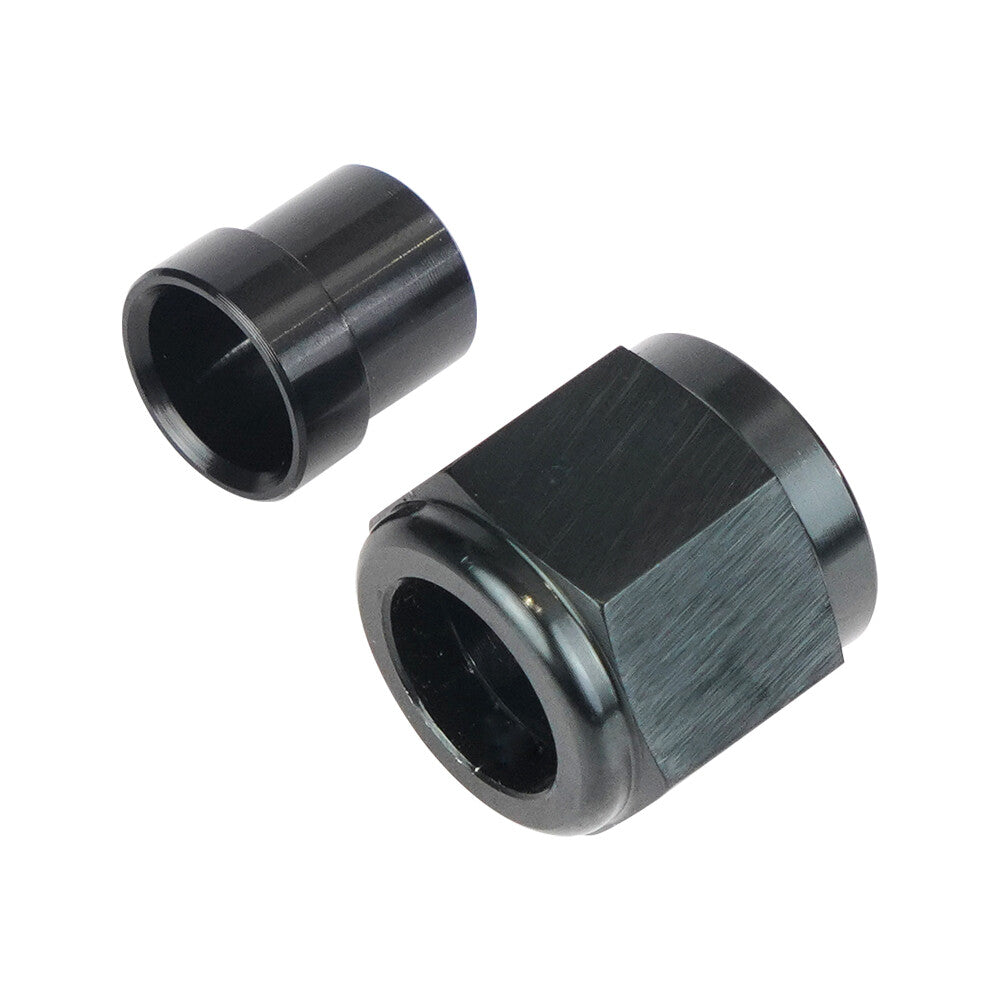 6AN Hard Wire Conduit Nut and Sleeve Fitting Adapter for 3/8 inch Hard Wire Aluminum Black
