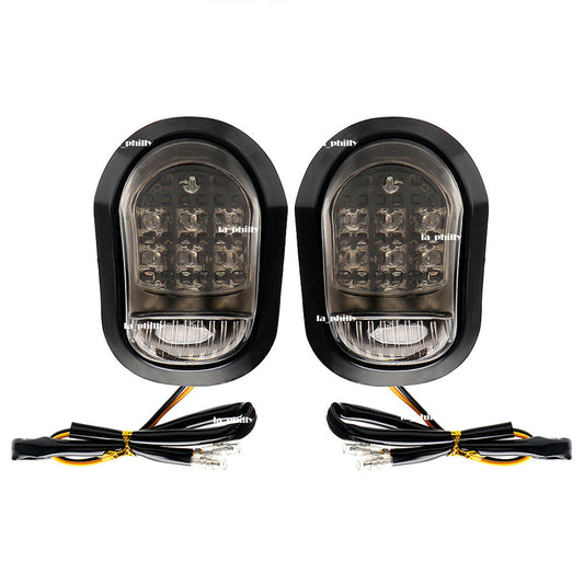 2x Universal Motorcycle 12V Flush Mount 9 LED Turn Signal Blinker Light Lamp Q