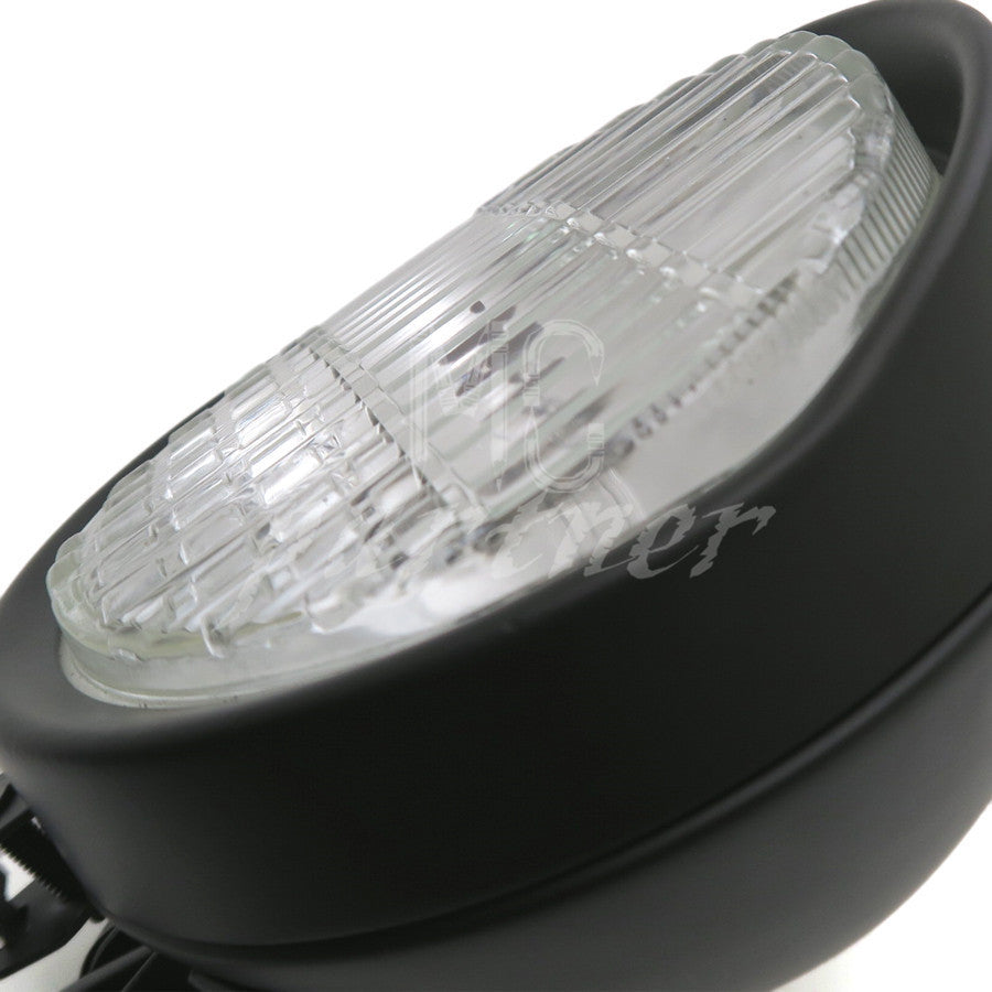 New 5.7 Black Retro Headlight Clear Lens for Harley Old School Bobbers Custom Q