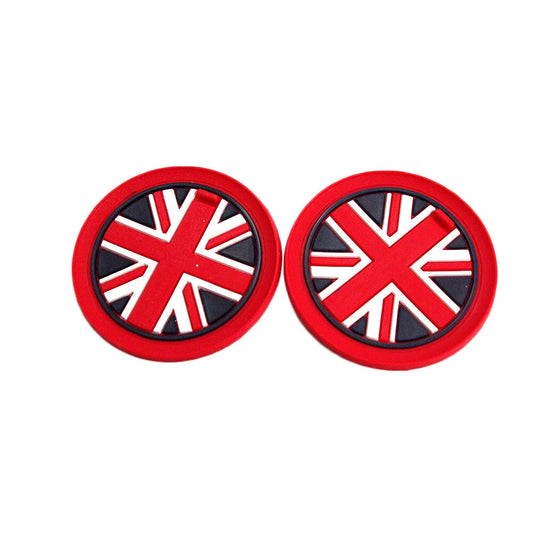 2Pcs Rubber Union Jack Anti-Slip Cup Coaster Mat Pad For JCW R55 R56 R57 R58 R59 Q