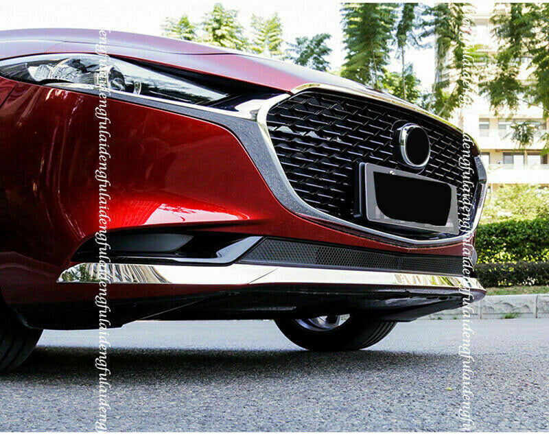 3x for Mazda 3 Axela 2019-23 Chrome Steel Front Bumper Spoiler lip Molding Cover