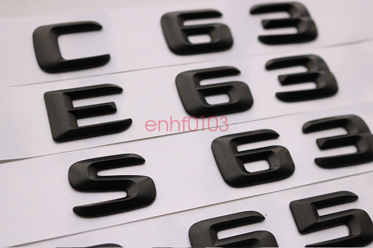 matt black E260L + 4 MATIC Trunk Letters Emblem Badge Sticker for AMG