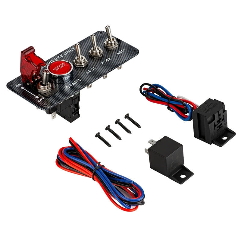 Car 12V LED Ignition Panel Toggle Button Kit for Racing Engine Start Push Switch