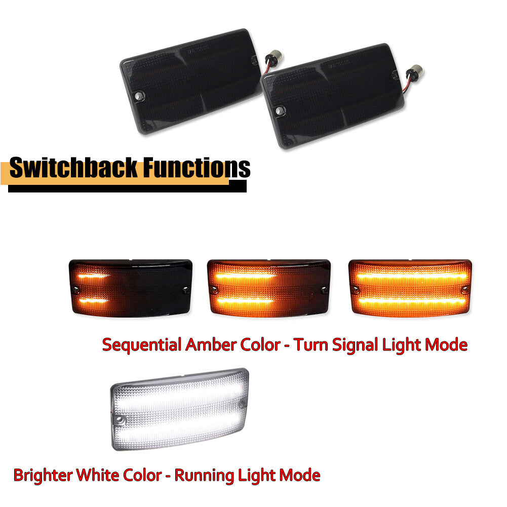 Smoked front grill turn signal DRL light set suitable for Mustang 1969-1977- v