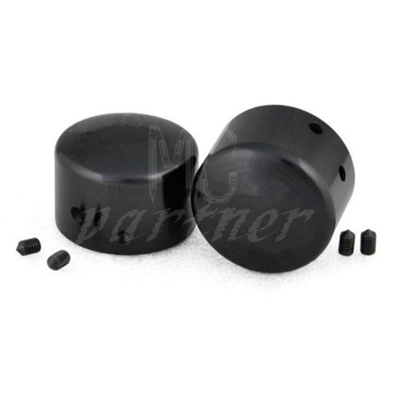 2x Black Aluminum Front Axle Cover Bolt for Harley Softail Sportster Road King Q