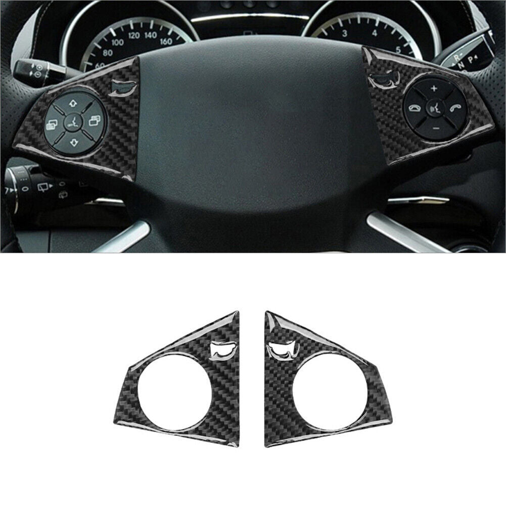 Carbon Fiber Steering Wheel Cover Trim for Mercedes Benz M Class W164 2006-2011