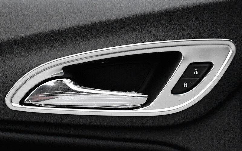 Silver Steel Interior Door Handle Bowl Cover Trim for Chevrolet Equinox 2018-23