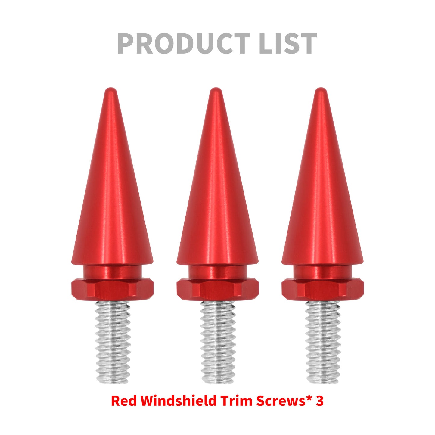 3x Red Impaler Spike Wind Screen Windshield Bolt For Electra Street Glide 96-13