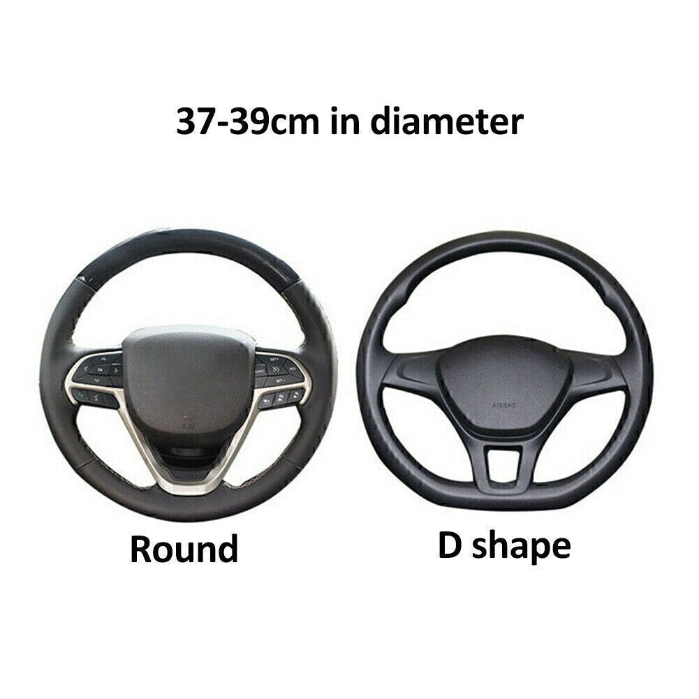 Fit Car Truck SUV Universal 15 Inch Size Microfiber Leather Steering Wheel Cover