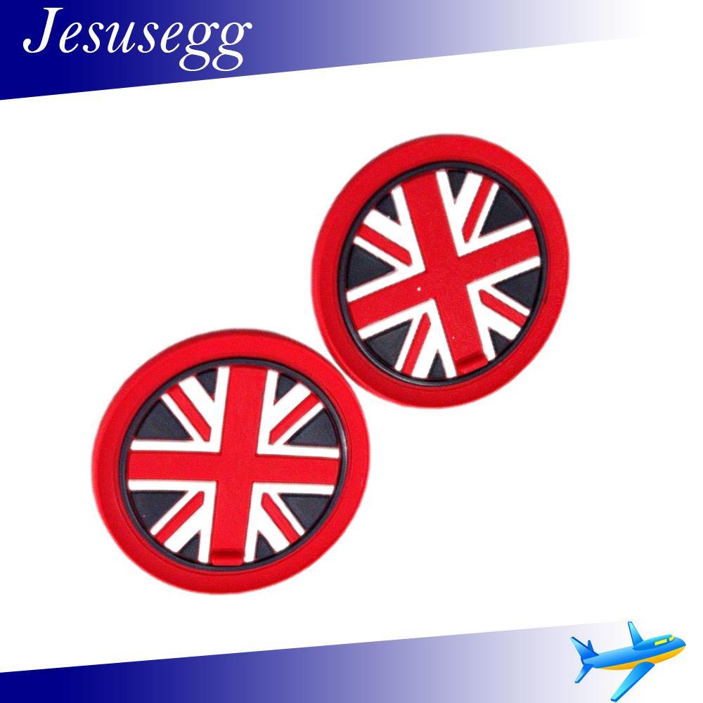 2pcs Union Jack CAR Cup Mat Cup Coaster for Mini Cooper JCW R55 R56 R57 R58 R59 Q