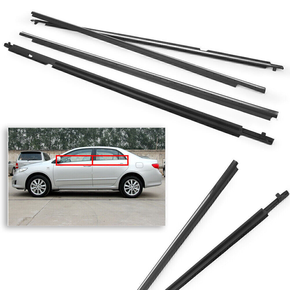 Door Window Weatherstrip Molding Trim Belt for Toyota for Corolla 2009-2012 Chrome
