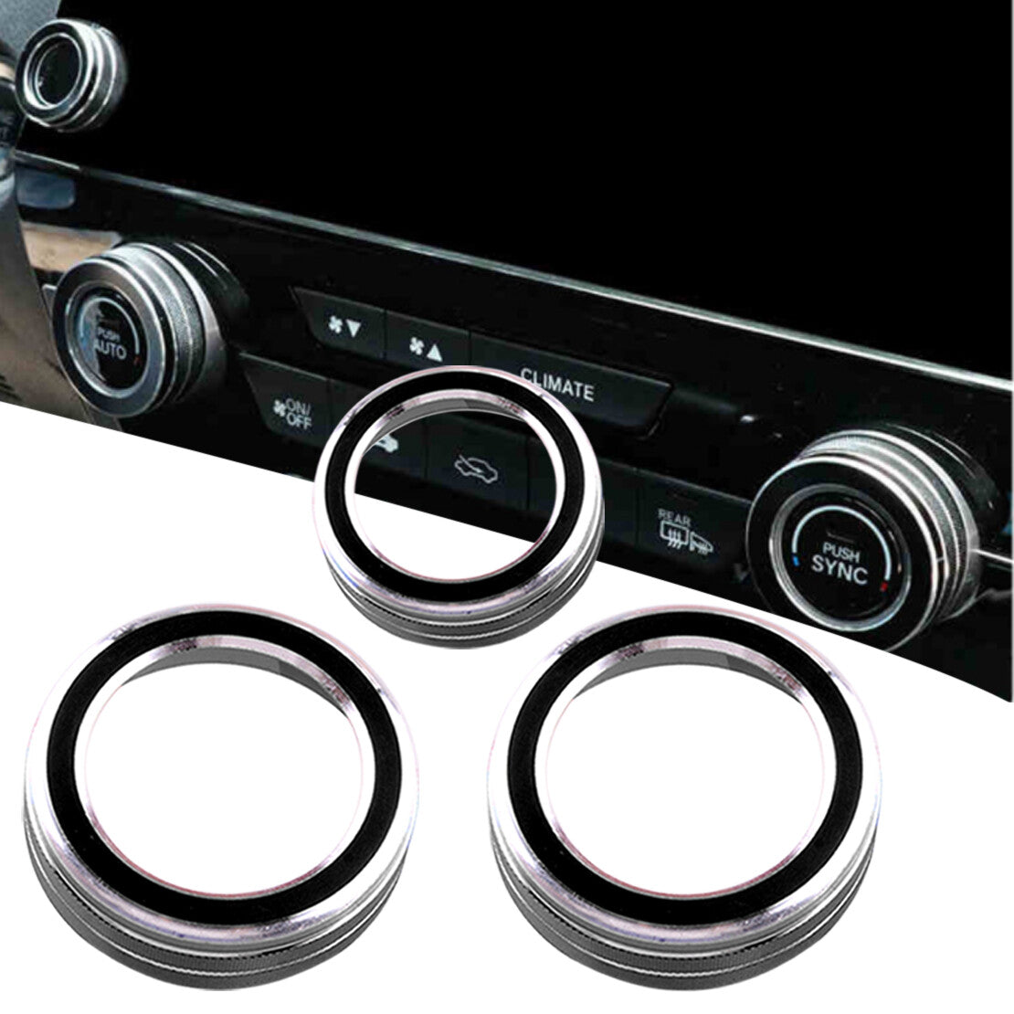 Red Aluminum AC Climate Control Knob Ring Covers Fit for Honda CR-V 2017-2020