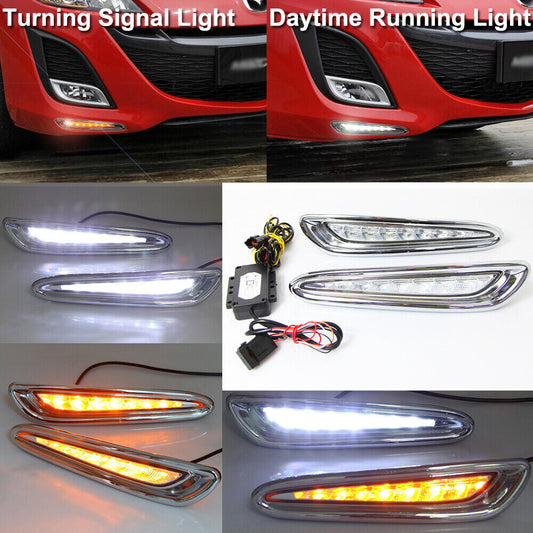 LED Daytime Running Light DRL LED Front bumper light for Mazda M3 Axela 2010-13 Q