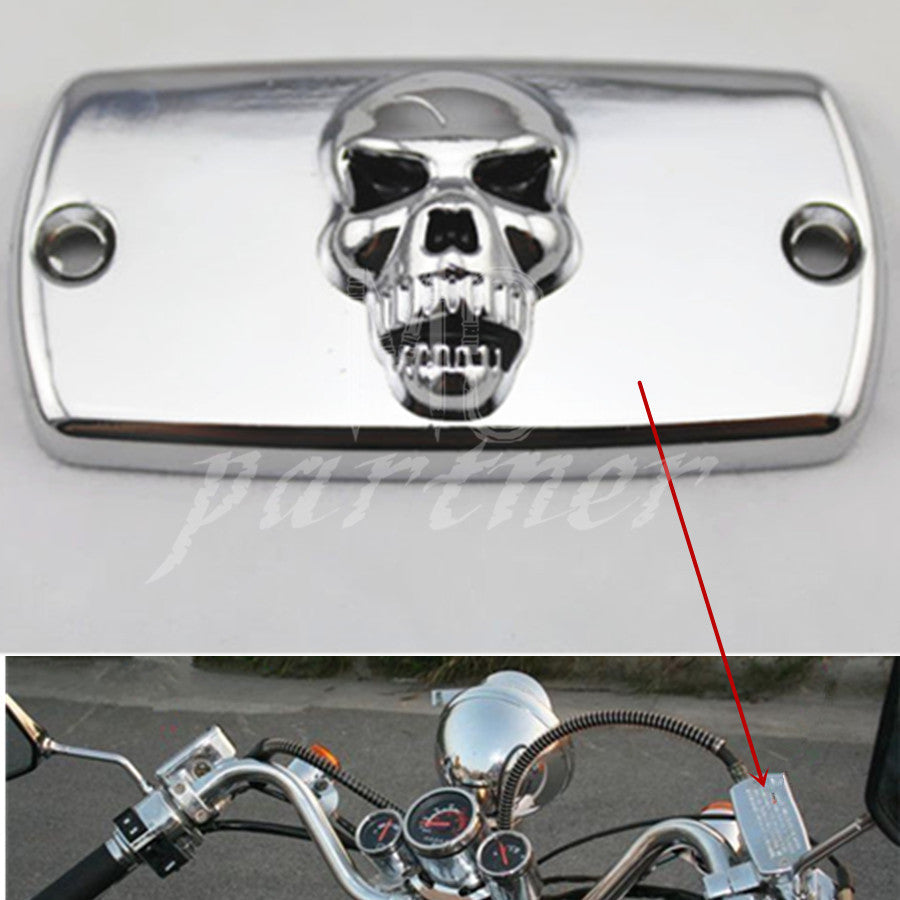 Chrome Skull Front Brake Fluid Cap for Honda Shadow VTX Spirit Velorex Deluxe Q