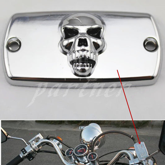 Chrome Skull Front Brake Fluid Cap for Honda Shadow VTX Spirit Velorex Deluxe Q