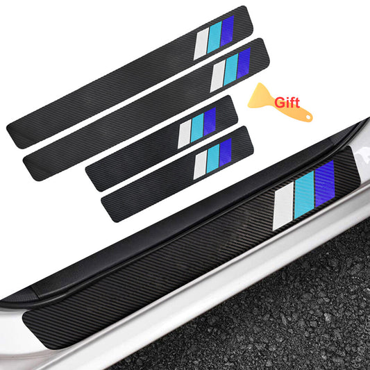 4X for Toyota for Camry for Corolla Blue Car Door Sill Plate Protector Step Guard Cover