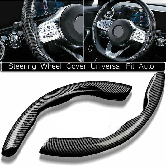 2-piece Steering Wheel Supercharger Cover Anti-slip Accessory - Carbon Fiber - General Motors