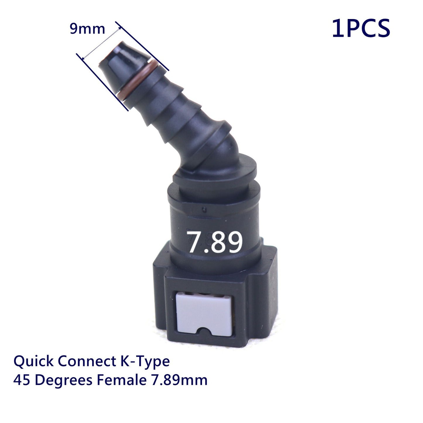Fuel line quick-connect release disconnect hose 7.89 mm SAE 1/4 (6 mm) 45 degrees