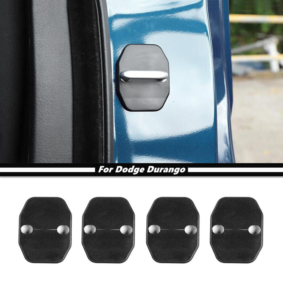 4P Car Door Lock Protector Cover  Accessory for Dodge Durango 11-24 Black