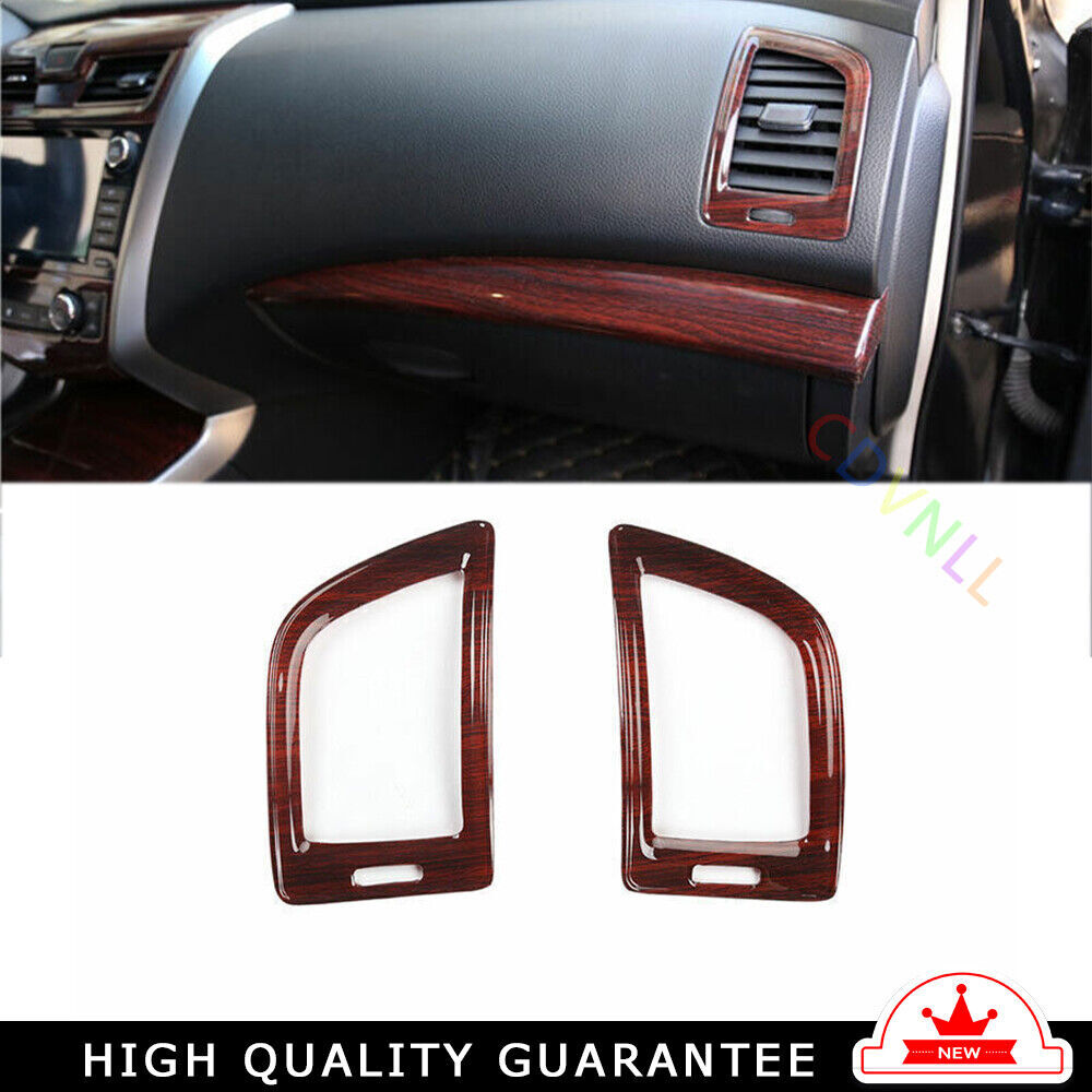 Car LR AC Air Outlet Vent Cover Trim for Nissan Altima Teana 2013-18 Wood Grain