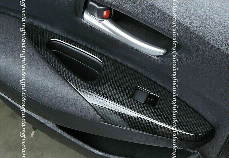 4X for Toyota for Corolla 2019-2023 Carbon Fiber Glass Window Lift Switch Cover Trim