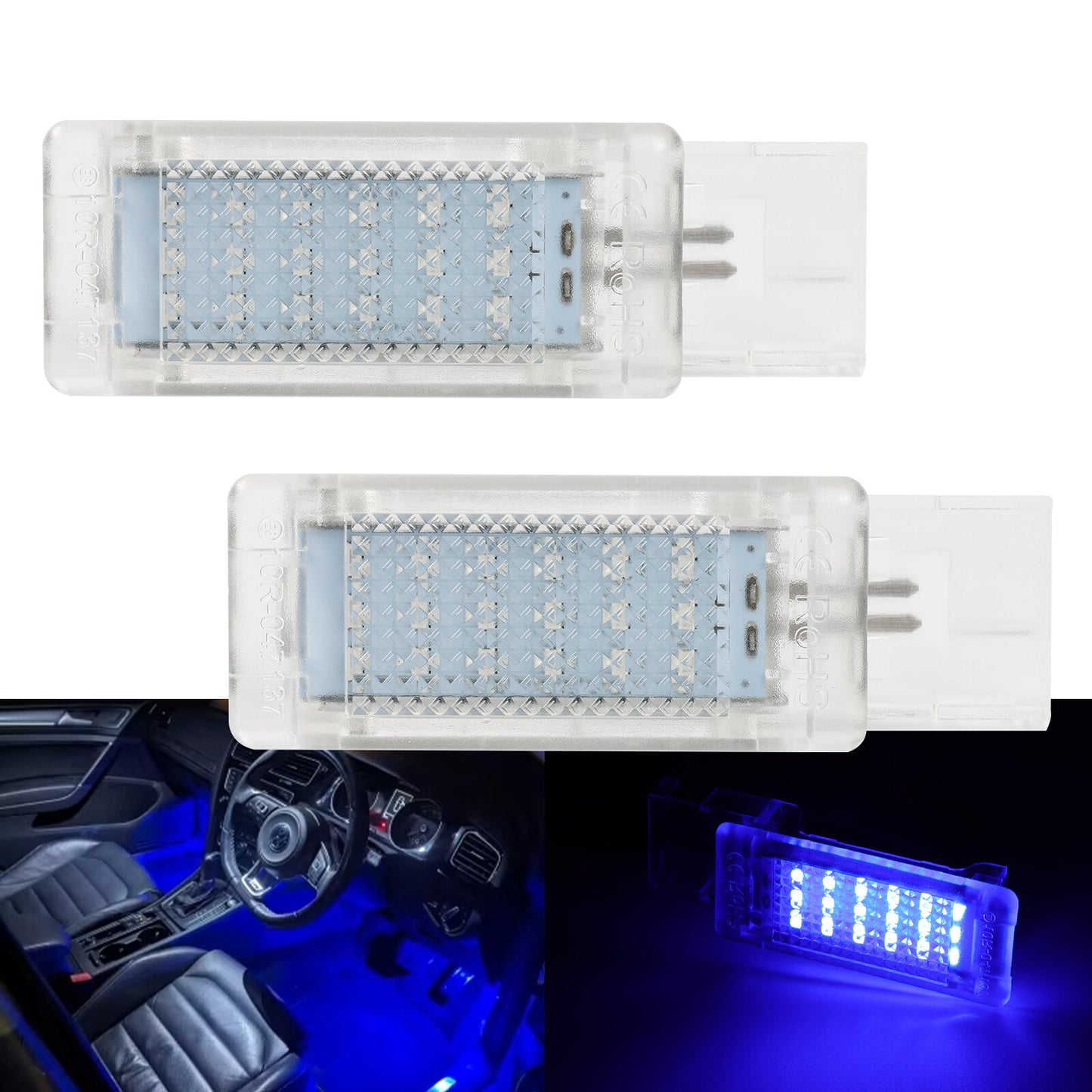 2pcs for VW footwell lighting blue LED for Golf for Passat Touareg for Jetta Caddy Scirocco Q