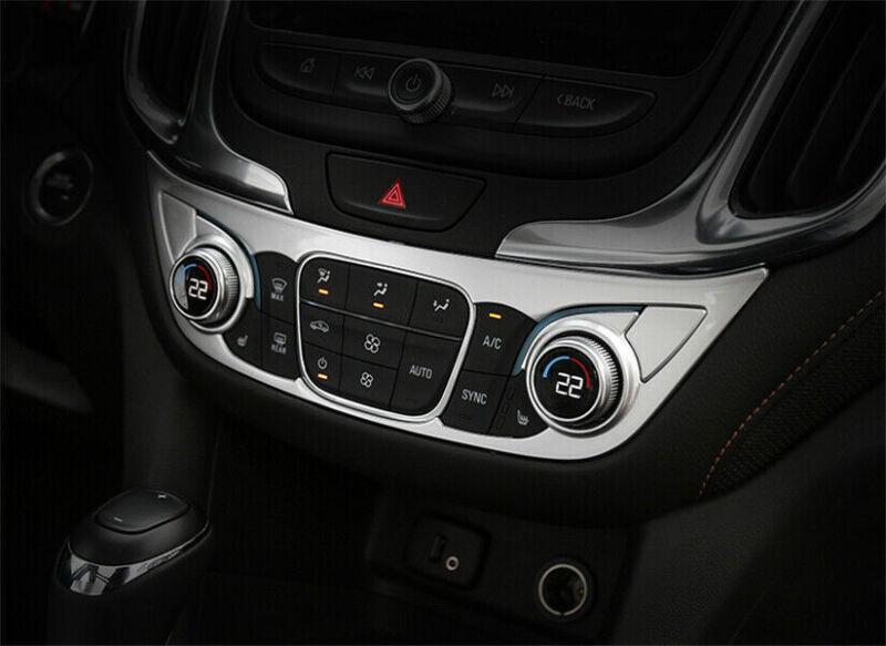for Chevrolet Equinox 2018-2021 Silver ABS Console AC Button Control Frame Trim