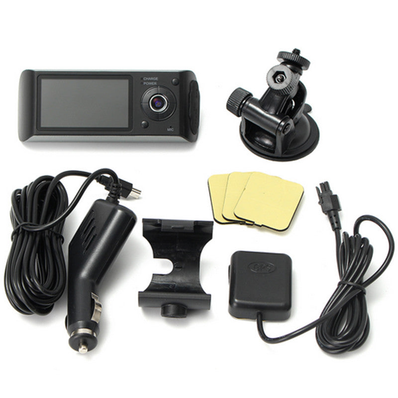 Car DVR, Car Video GPS Recorder, Dash Cam G Sensor, Dual Lens Camera - n
