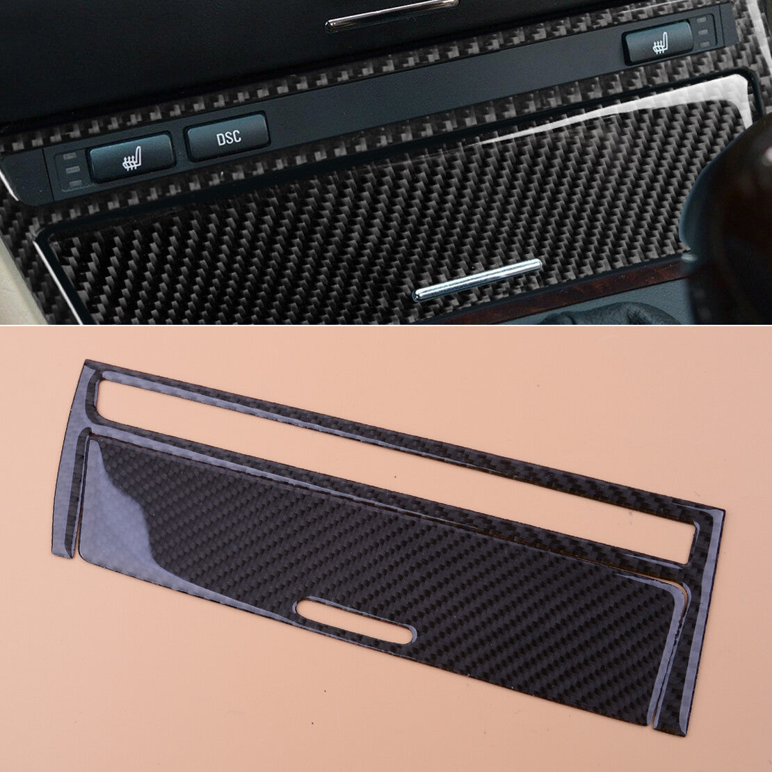 Carbon Console Cigarette Lighter Ashtray Panel Trim Fit for E46 4 Door 98-06 v