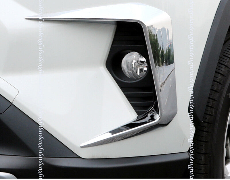 for Toyota RAV4 2019-24 Chrome Car Front Fog Light Eyebrow Cover Lamp Trim Cover