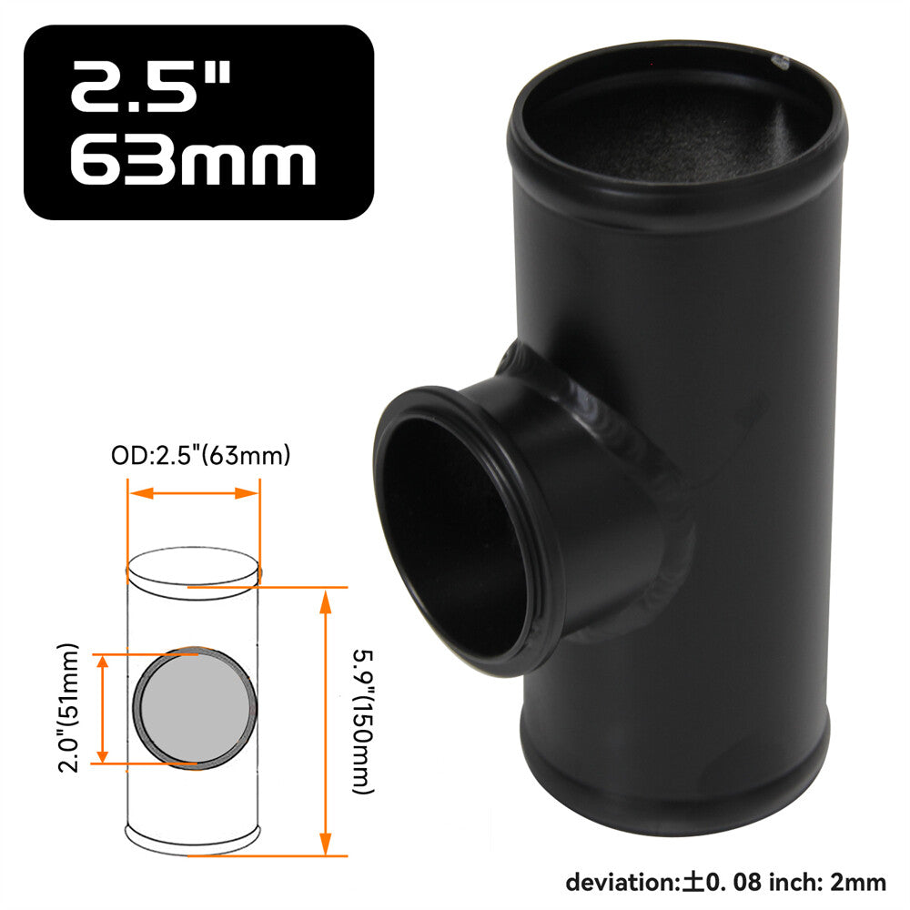 Universal 50mm V-band BOV Flange 2.5 Tube Pipe Blow off Valve Turbo Black