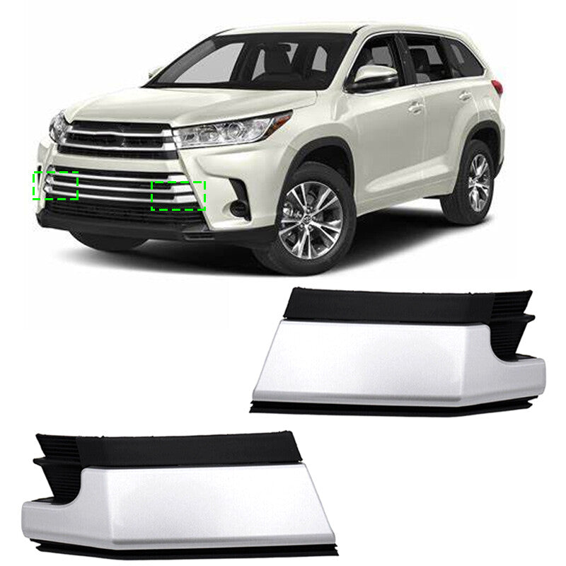 1Pair for Toyota Highlander 2017 2018-2019 Front Grille Trailer Tow Cover Silver