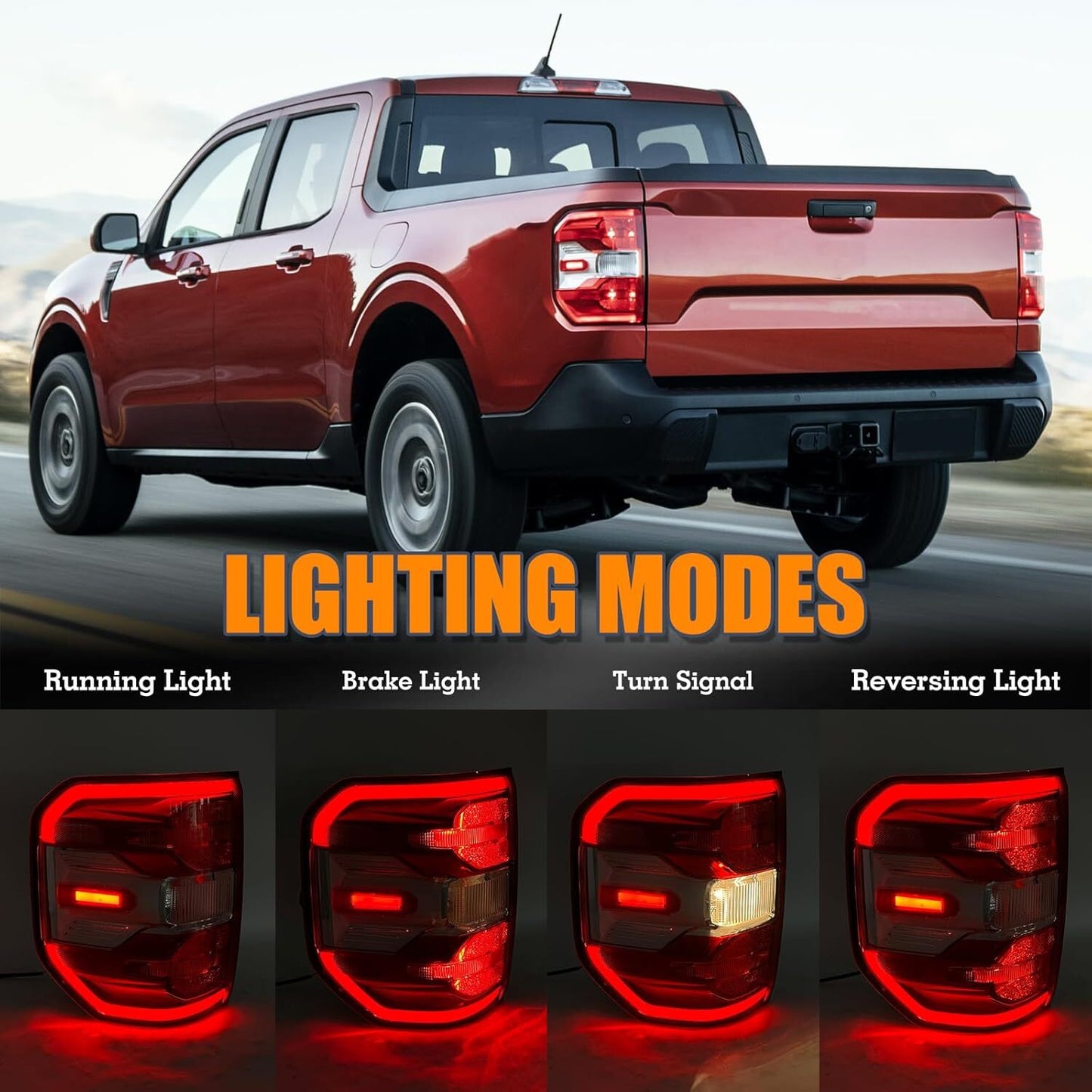 LED Tail Light Left Driver Rear Lamp Fit for Ford Maverick Lariat 2022-2023 2024
