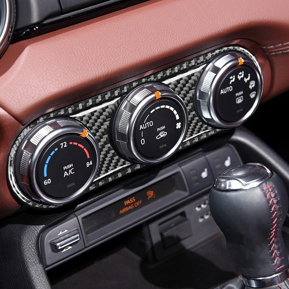 for Mazda MX-5 2016-2020 Carbon Fiber Interior AC Switch Button Panel Cover Trim