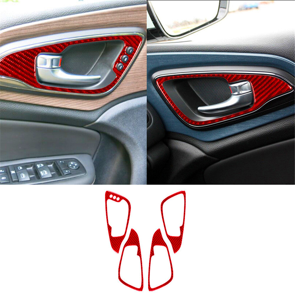 Red Carbon Fiber Navigation Outer Frame Cover for Subaru Legacy Outback 2010-14 v
