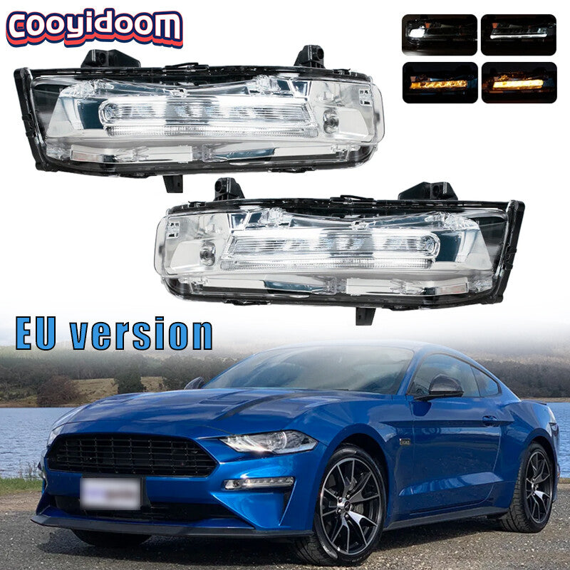 2Pcs LED Front Fog lights DRL Fog Lamp for Ford for Mustang 2018-2020 EU versions