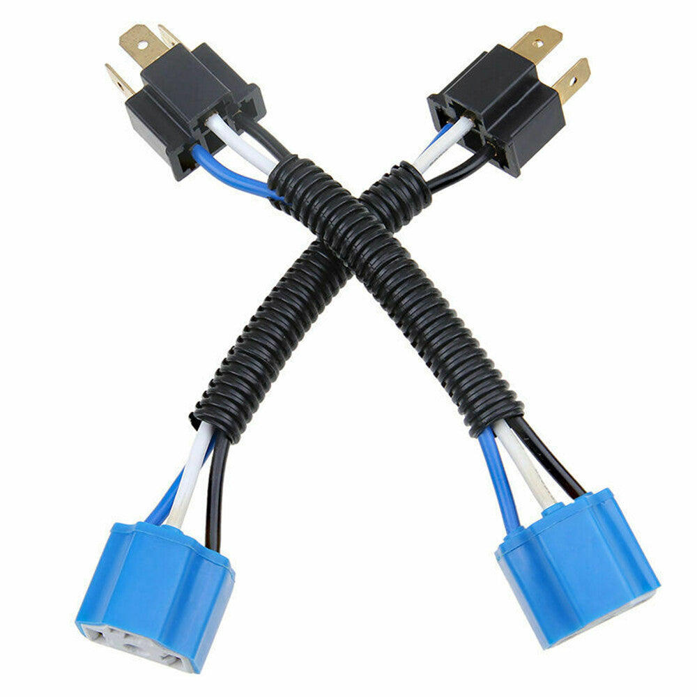 2Pcs 9003 H4 Headlight Bulb Harness Connector Plug Extension Wire Pigtail Q