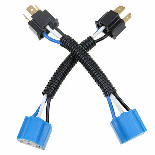 2Pcs 9003 H4 Headlight Bulb Harness Connector Plug Extension Wire Pigtail Q