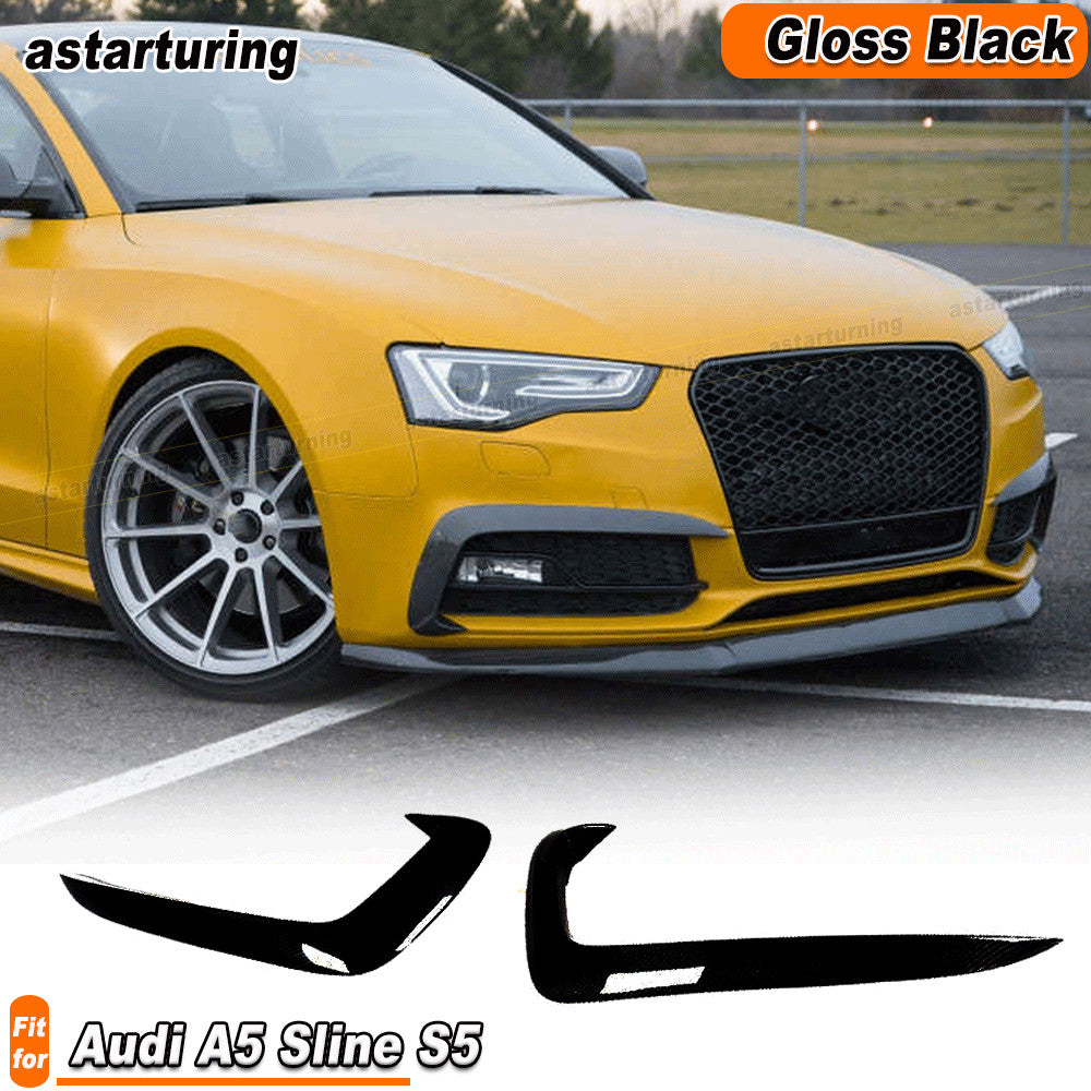 Fit for Audi A5 Sline S5 12-16 Fog Gloss Black Light Lamp Canards Splitter Fins