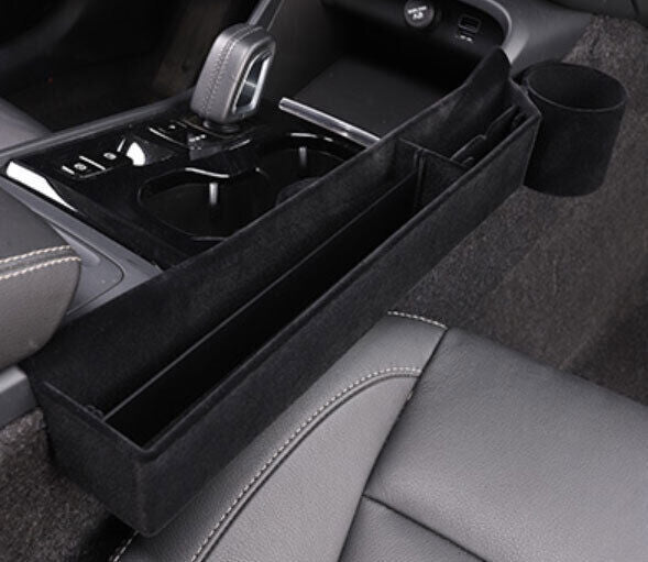 for Volvo XC40 2019-2022 Black Suede Central Console for Seat Side Storage Box Trim