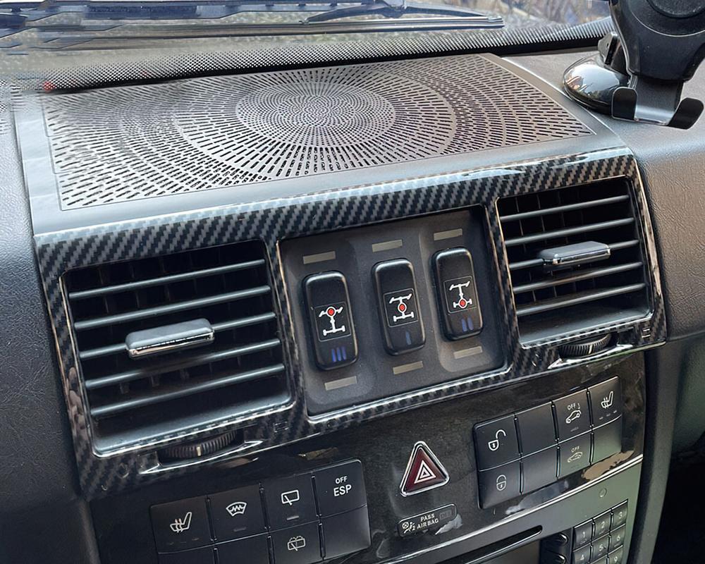 For G-Class W463 G500 G55 07-18 Carbon ABS Dashboard Center A/C Vent Cover Trim