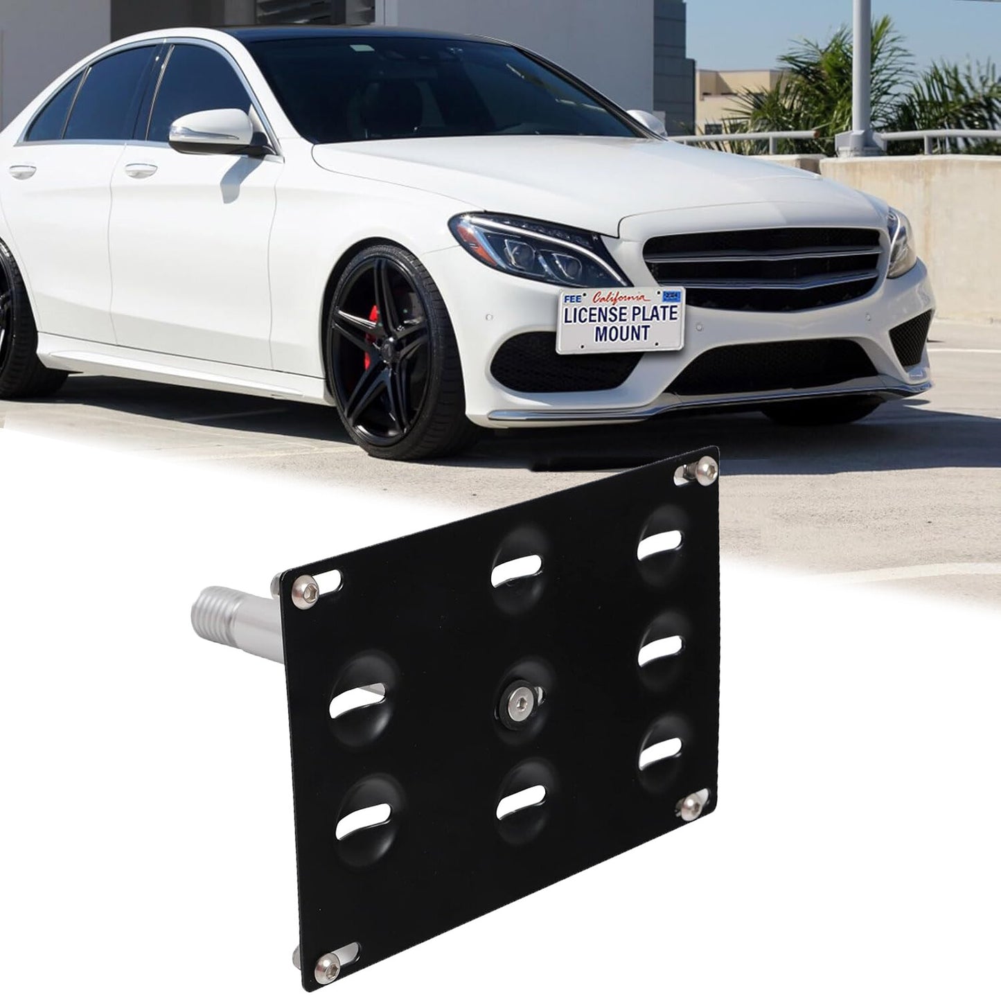 for Mercedes-Benz E Class W212 W213 Front Tow Hook License Plate Bracket Mount