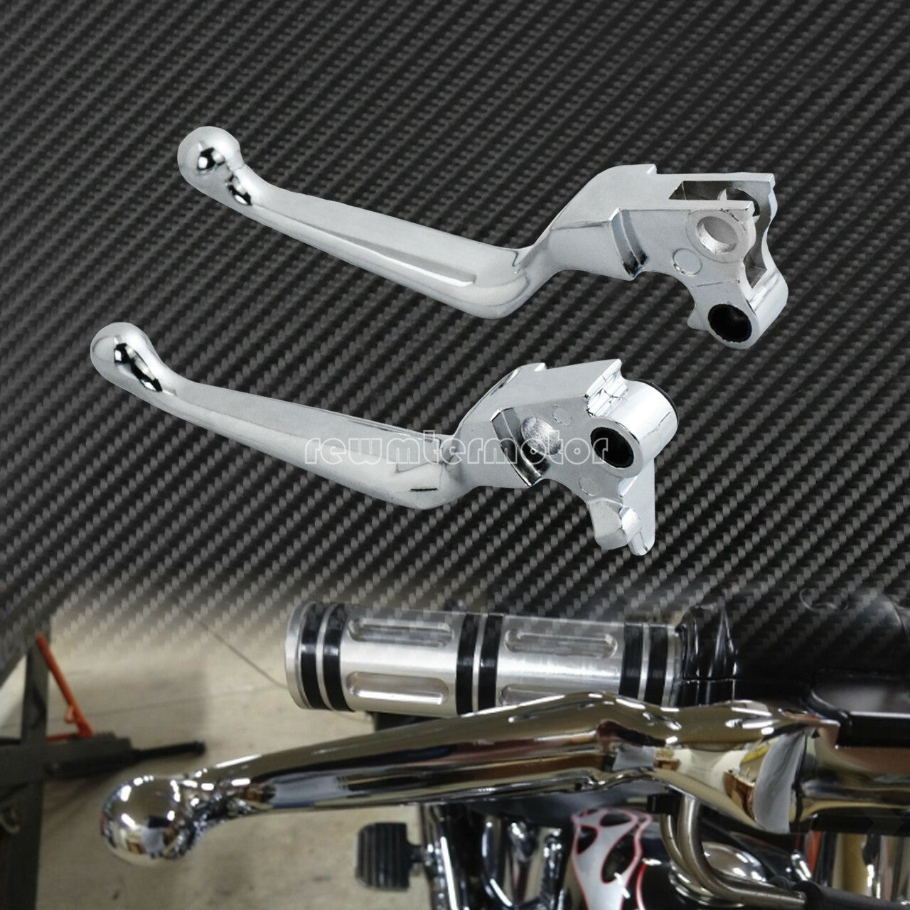 Chrome Brake Clutch Levers Fit for Harley Sportster Softail Dyna Touring 96-07 Q