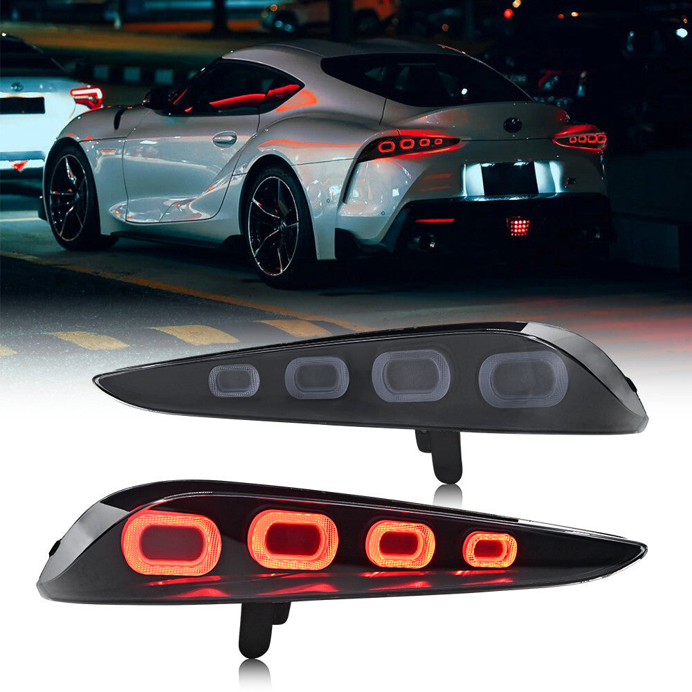 Paired LED taillights for Toyota GR Supra A90/A91 MK5 2020-2024 rear brake lights